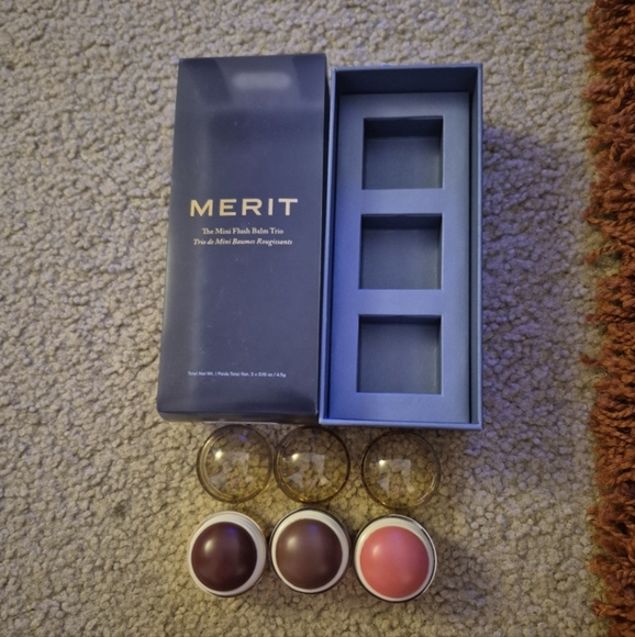 MERIT Mini Flush Balm Blush Trio Limited Edition Holiday 2025 - Picture 1 of 7
